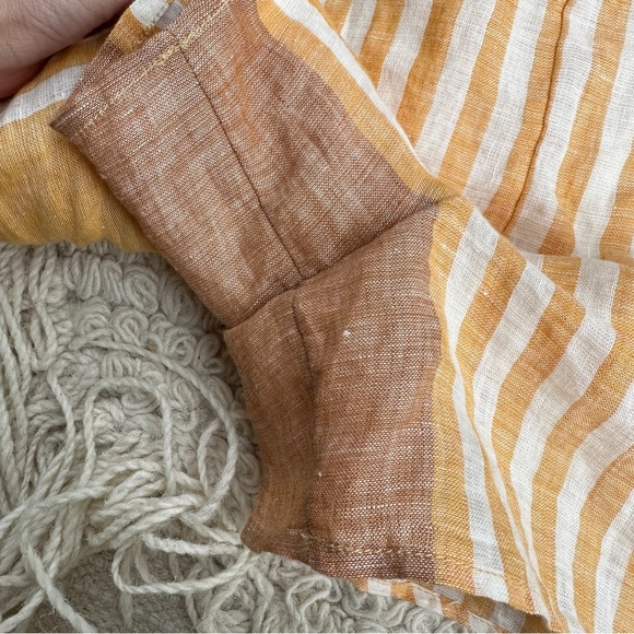 ANTHROPOLOGIE Ett:twa yellow striped Wesley linen sleeveless romper 6 - Picture 9 of 14